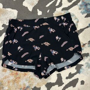 Express Black Patterned Lace Trimmed Shorts